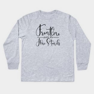 KID FONT Frontline Hero Kids Long Sleeve T-Shirt